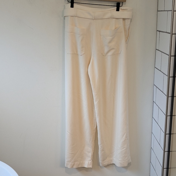 J. Crew 2024 Belted Wide-Leg Trouser City Twill Cream Quiet Luxury Size 10 - Picture 6 of 10
